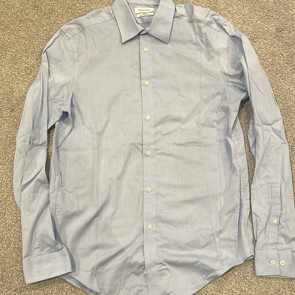 Calvin Klein Blue Dress Shirt Classic Style